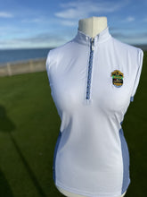 Load image into Gallery viewer, Ladies Maisie Zip Neck Stand Up Collar Printed Panel Shirt
